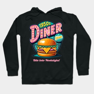 Retro 1950s Diner Cheeseburger Delight - Grilled Cheese Hoodie
